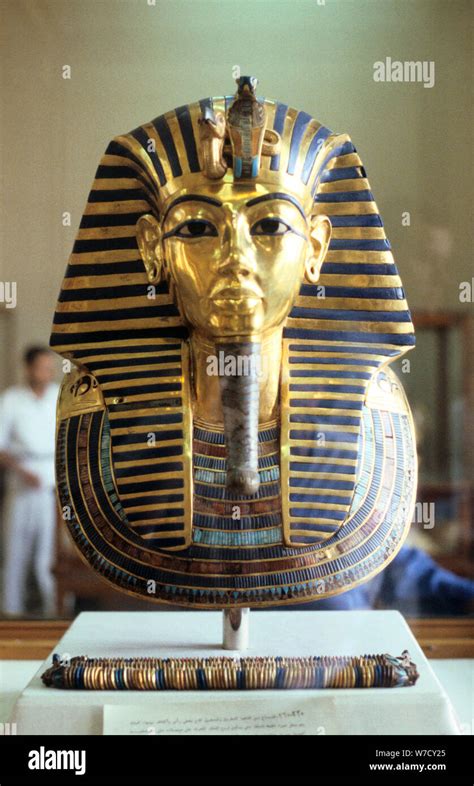 Gold And Lapis Lazuli Funerary Mask Of Tutankhamun King Of Egypt