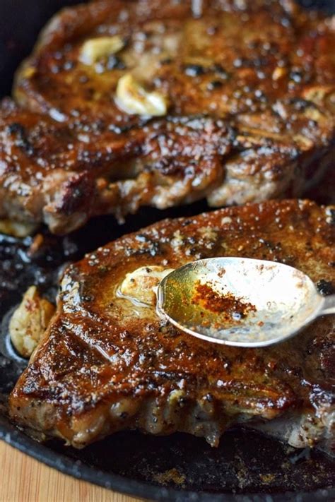 Basted with garlic, butter, shallots, and thyme, these flavorful ribeyes will become one of your favorite dishes. Pan Seared Garlic Rib eye Steak - Butter Your Biscuit | Recipe | Steak dinner recipes, Grilled ...