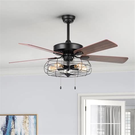 52 5 Light Industrial Caged Ceiling Fan With 5 Reversible Blades 2