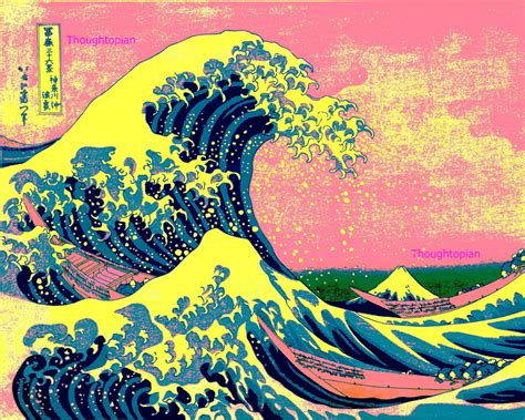 Psychedelic Great Wave Art Print 8 X 10 Pop Art Colors Etsy