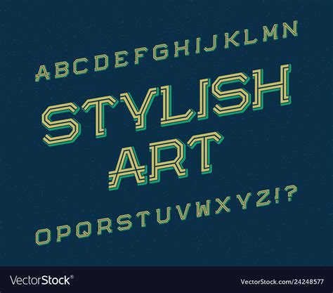 Stylish Art Typeface Retro Font Isolated English Vector Image