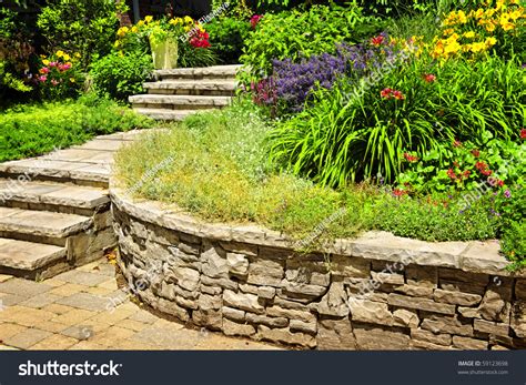Over 108,286 stone garden pictures to choose from, with no signup needed. Natural Stone Landscaping In Home Garden With Stairs And ...