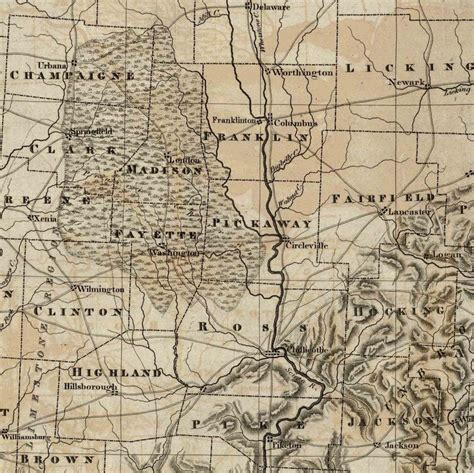 Ohio 1820 Indian Reservations State Map By Bourne Reprint Etsy