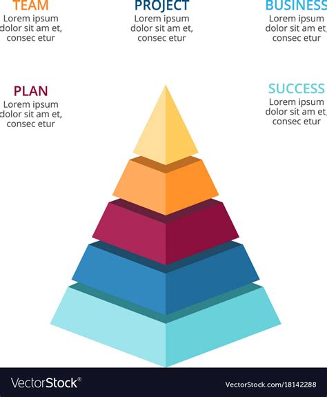 3d Pyramid Infographic Growth Diagram Royalty Free Vector
