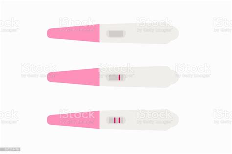 Pregnancy Or Ovulation Positive And Negative Test Set On White