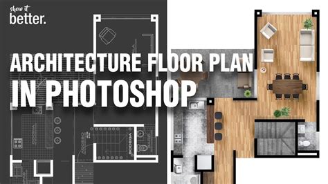 Architecture Floor Plan In Photoshop Youtube