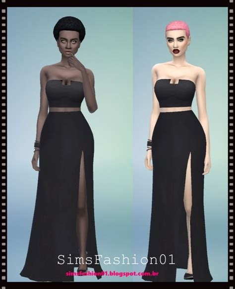Long Slit Dress At Sims Fashion01 Sims 4 Updates