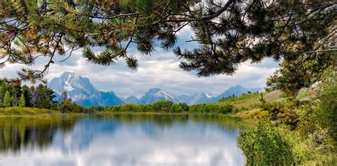 Nature Landscape Photography River Mountains Shrubs Trees Clouds