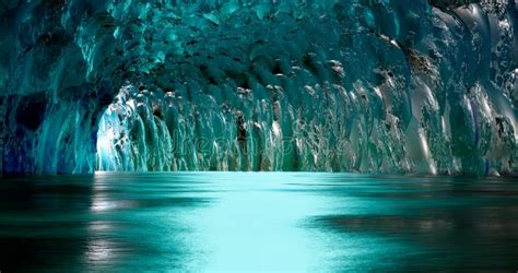3d Rendering Ice Cave Entrance Frozen Tunnel With Icy Walls Of Blue
