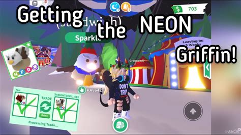 Getting The Neon Griffin Roblox Adopt Me Youtube