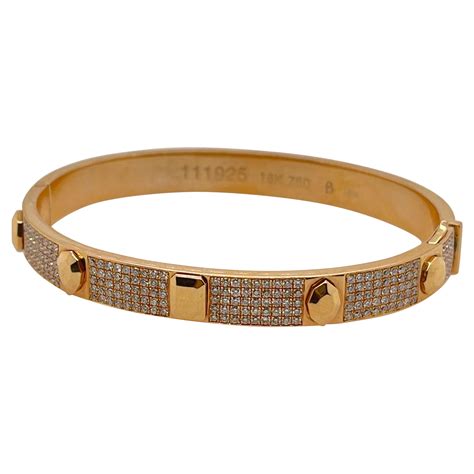 hermès kelly diamond pave bangle rose gold bracelet at 1stdibs hermes jewellery hermes