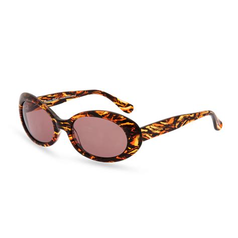 anglo american optical beat retro oval amber sunglasses retropeepers ltd