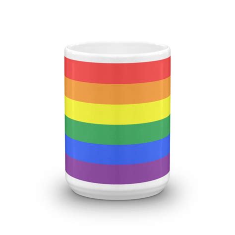 Gay Pride Coffee Mug Lgbt Rainbow Flag Cup Etsy
