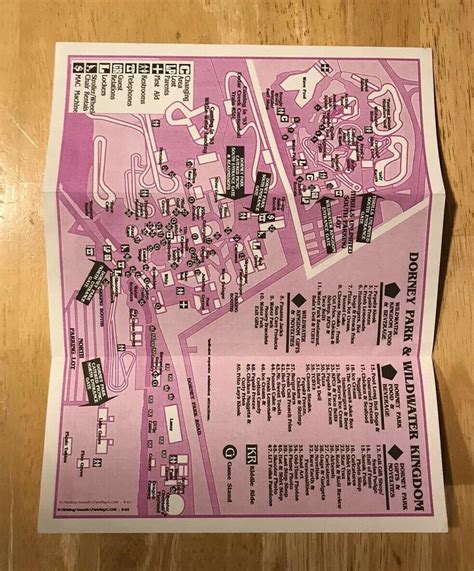 Dorney Park Amusement Park Map Map 1993 Allentown Pa 2052191036