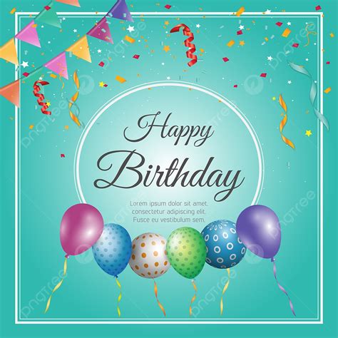Happy Birthday Card With Balloon Template Download On Pngtree