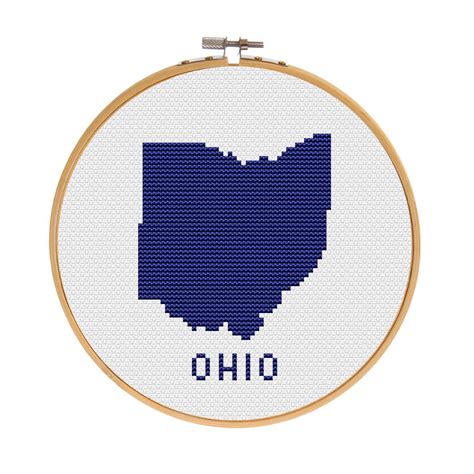 Ohio Cross Stitch Pattern Modern Cross Stitch State Cross Etsy