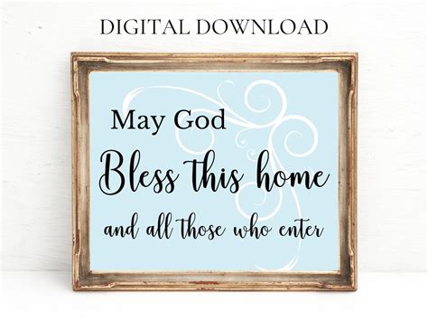Printable May God Bless This Home And All Who Enter Etsy