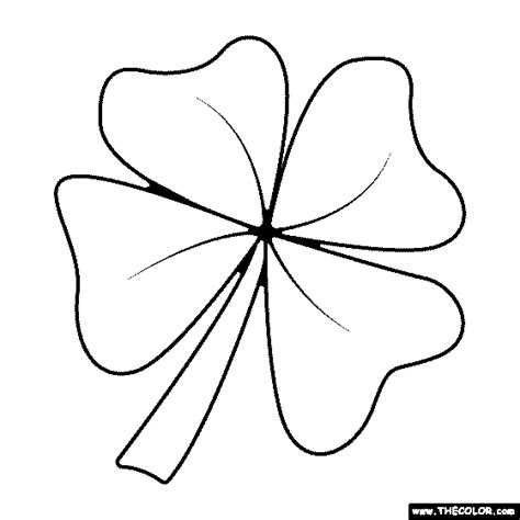 Four Leaf Clover Coloring Page