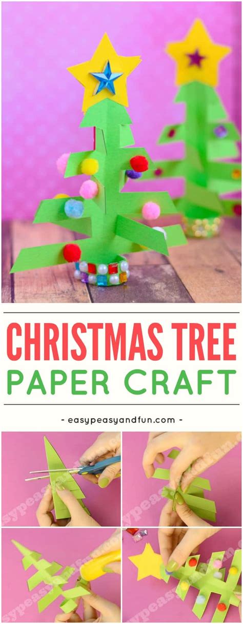 Simplest 3d Paper Christmas Tree Print Or Make With