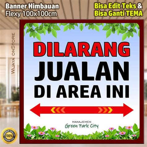 Jual Spanduk Himbauan Banner Pengumuman DiLarang Masuk Jualan DLL M Custom Edit Desain Dan