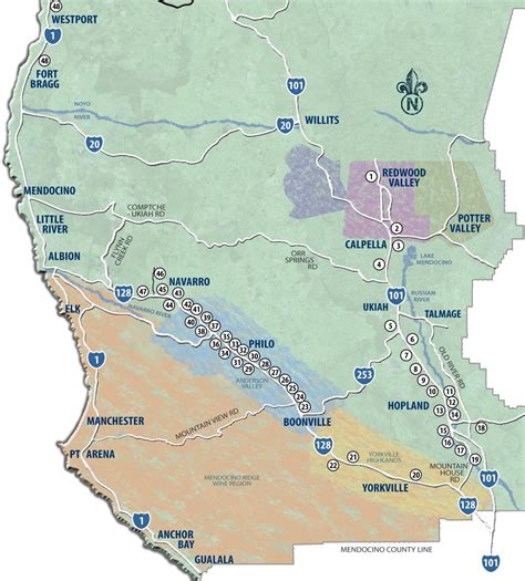 North Coast Wine Map California Usa Digital Ubicaciondepersonas