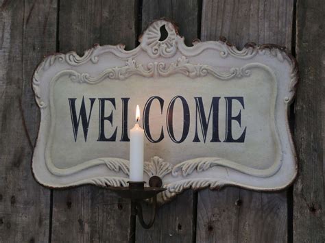 Bailey And Co Antique Styled Reproduction Metal Welcome Sign With