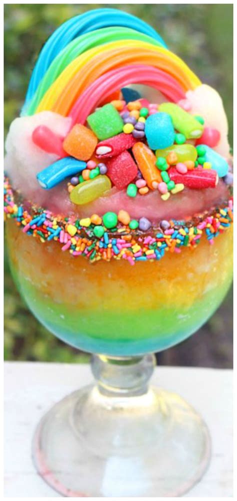 Layered Rainbow Frozen Drink ~ Super Easy Alcoholic Or Non Alcoholic