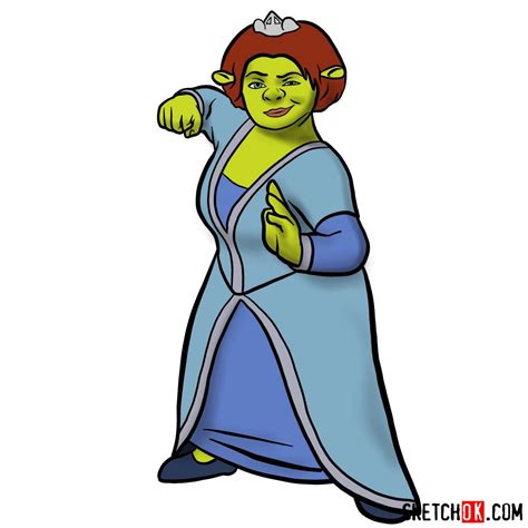 How To Draw Princess Fiona From Shrek Sketchok Easy Drawing Guides