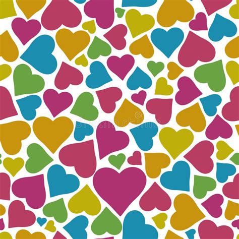 Colorful Hearts Seamless Pattern Stock Vector Illustration Of Pattern