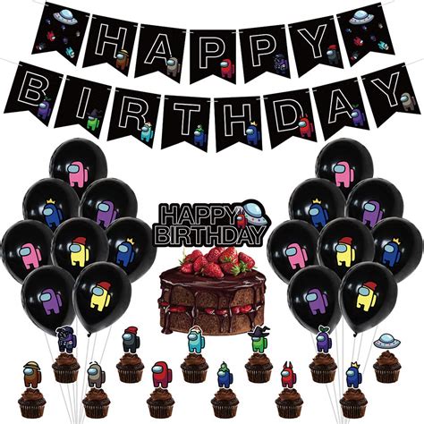 Buy Awyjcas Among Us Banner Among Us Happy Birthday Balloonamong Us