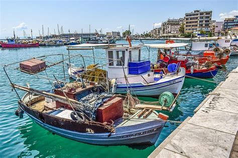 Boats Port Harbor Sea Dock Town Summer Volos Greece Pikist