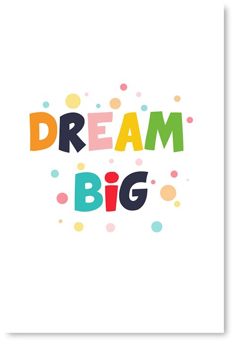 Awkward Styles Dream Big Poster Kids Motivational Quotes Kids Nursery