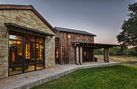 Modern Rustic Barn Style Retreat In Texas Hill Country Ranch House