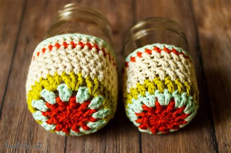 Free Pattern Crochet Mason Jar Cozies Mason Jar Cozy Cozy Crochet Patterns Crochet Cozy