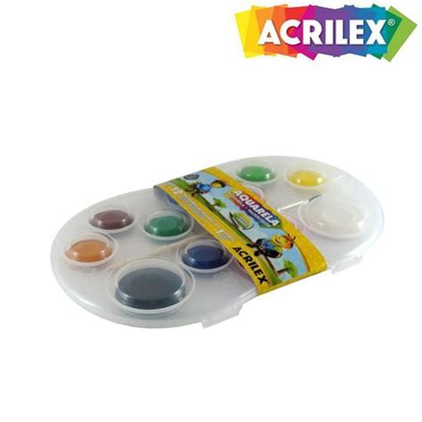 Pastilha Aquarela Acrilex 12 Cores Ref 01812 Tintas Para Artesanato