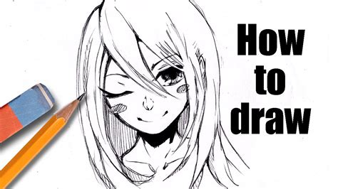 How To Draw Anime Girl Quot Using Only One Pencil Step By Step Youtube