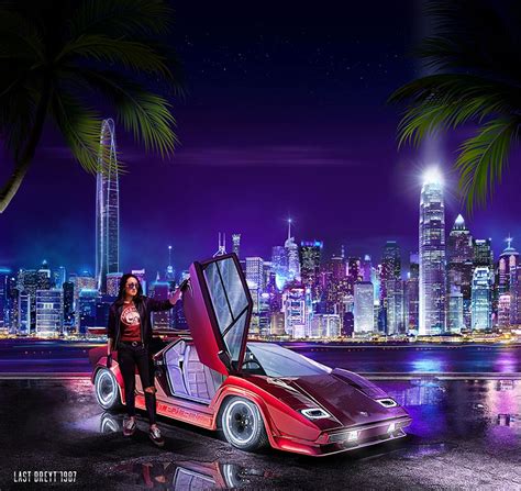 Lamborghini Countach In The Future Hong Kong Amazing View Outrun Car
