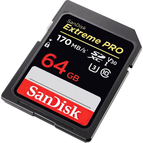 Карта памяти Sandisk Sdxc 64gb Class 10 Extreme Pro Uhs I U3 R170w90