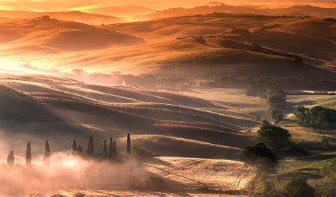 Hill Italy Landscape Sunrise Tuscany Wallpaper Resolution2048x1203