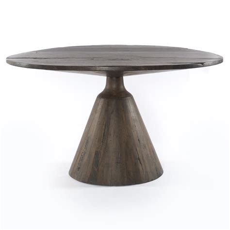 Round reclaimed wood dining table. Chip Rustic Lodge Reclaimed Wood Round Pedestal Dining Table