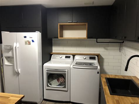 Laundry room cabinets ikeaif you like please subscribe and share our videos to your friends to update new ideas from us everydayklik here. Ikea kungsbacka and butcher block black cabinets laundry ...