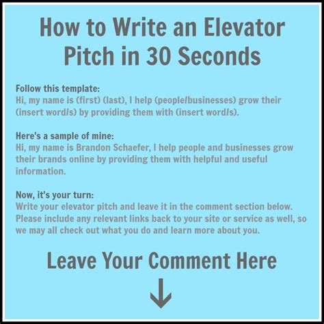 For example, you might give an elevator pitch at a we found seven notable examples to inspire you to craft a powerful sales pitch. Write your elevator pitch and share it with everyone in 30 ...