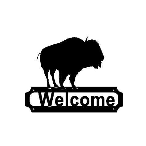 Bison Welcome Sign Paris Metal Art