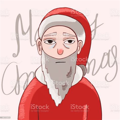 tired of life and holidays santa claus stock illustration download image now adult art