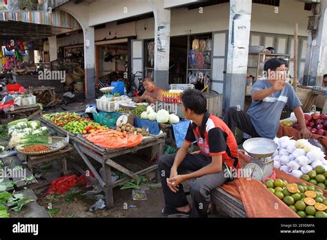 Pasar Turi Vegetables Market Singkawang West Kalimantan Borneo Stock