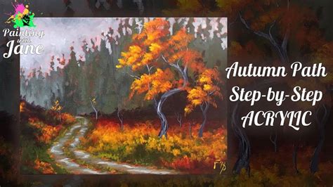 Autumn Path Step By Step Acrylic Painting Tutorial Youtube