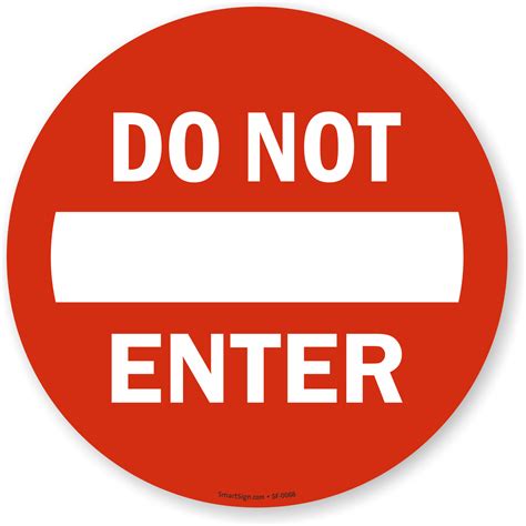 Do Not Enter Symbol Sign Sku Sf 0068