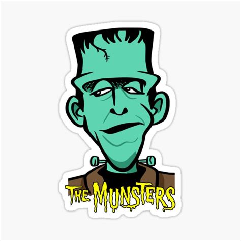 Herman Munster Cartoon Colorful Sticker By Qaplats Redbubble