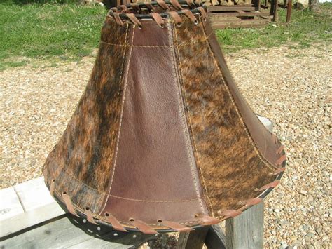 Southwest Lamp Shade Leather Cowhide Western 2183 Anneblueangel2