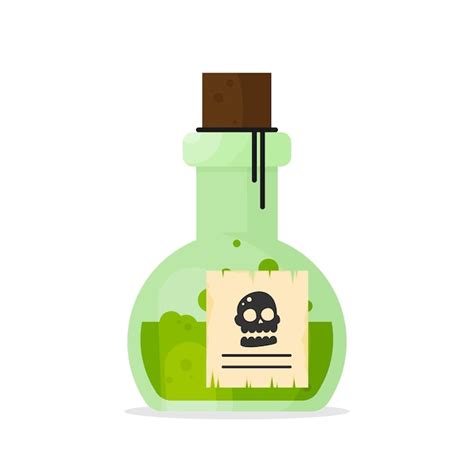 Premium Vector Poison Bottle Flat Vector Icon Isolated On Color